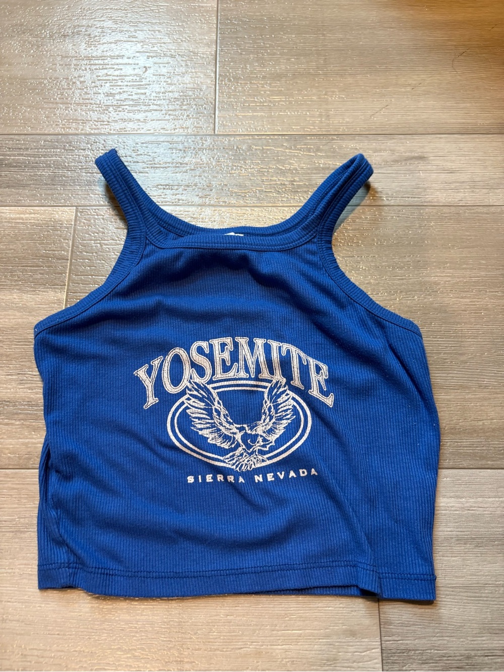 Yosemite Blue Ribbed Tank Top